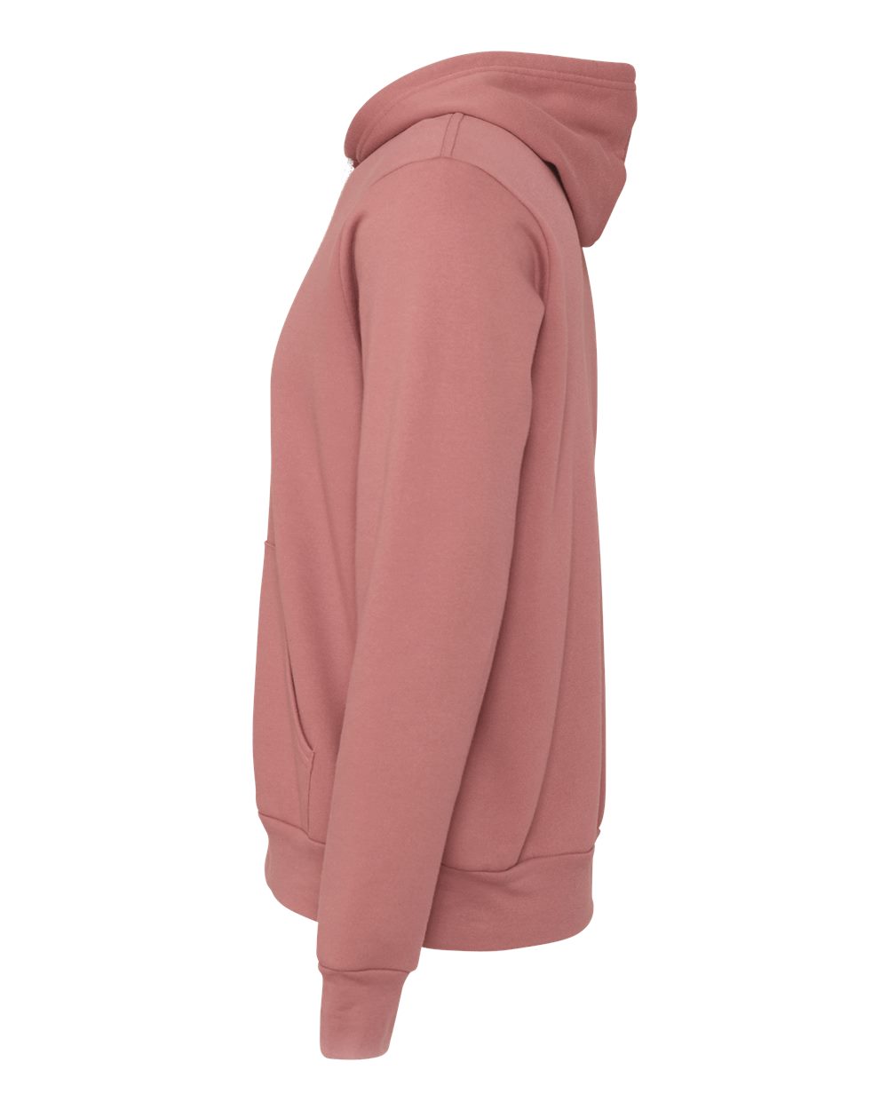 Left View of Mauve Sponge Fleece Hoodie - 3719