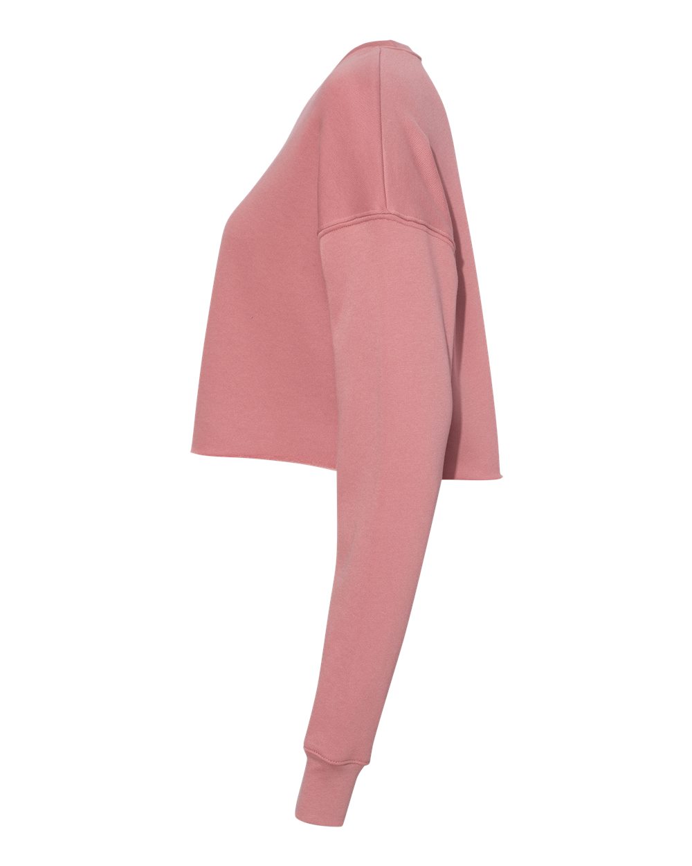 Left View of Mauve Women's Crop Crew Fleece - 7503