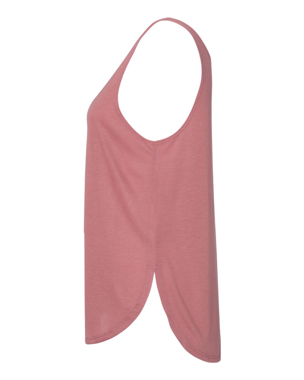 Left View of Mauve Women's Flowy Tank with Side Slit - 8802