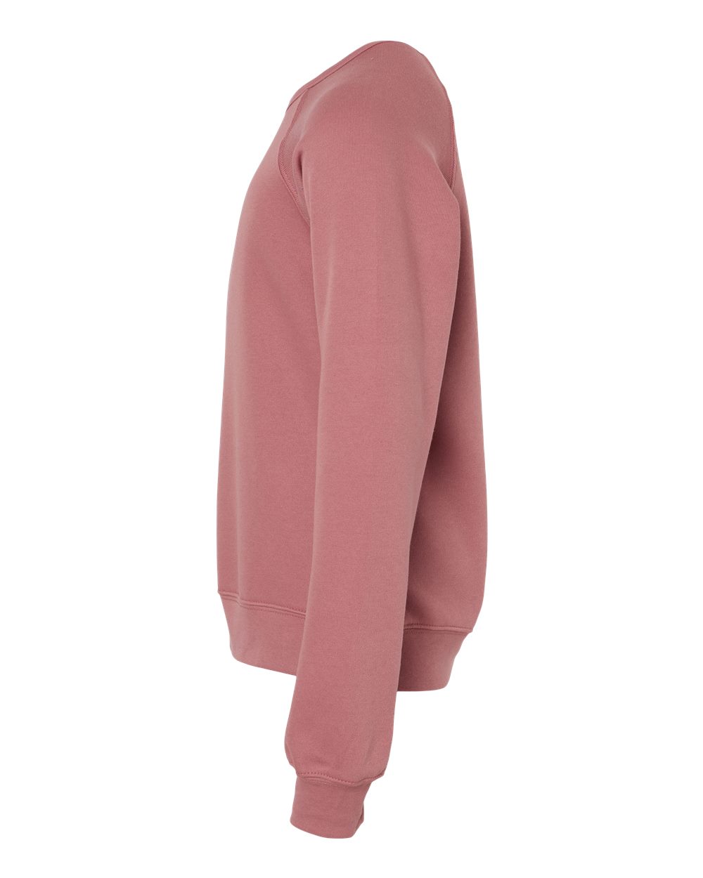 Left View of Mauve Youth Sponge Fleece Crewneck Sweatshirt - 3901Y