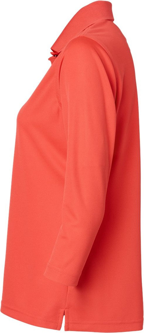 Left View of Melon Women's Lady Palm Three-Quarter Sleeve Polo - 120
