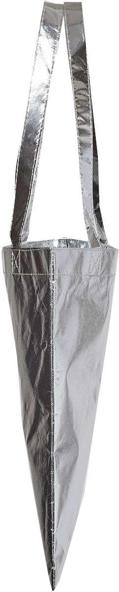 Left View of Metallic Silver Metallic Tote - FT003M