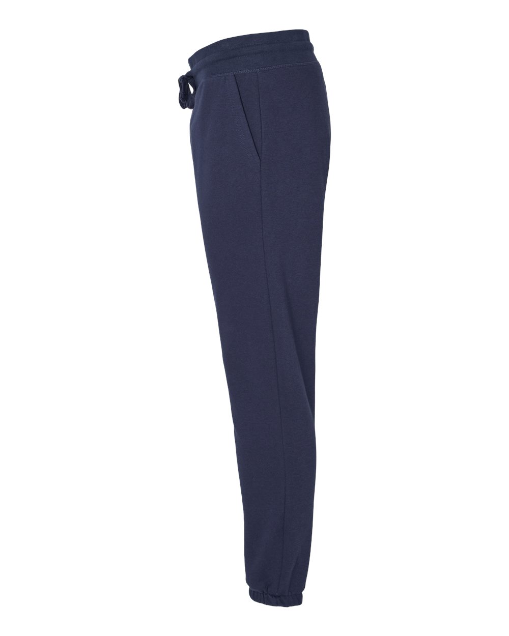 Left View of Midnight Navy Fleece Sweatpants - 9803
