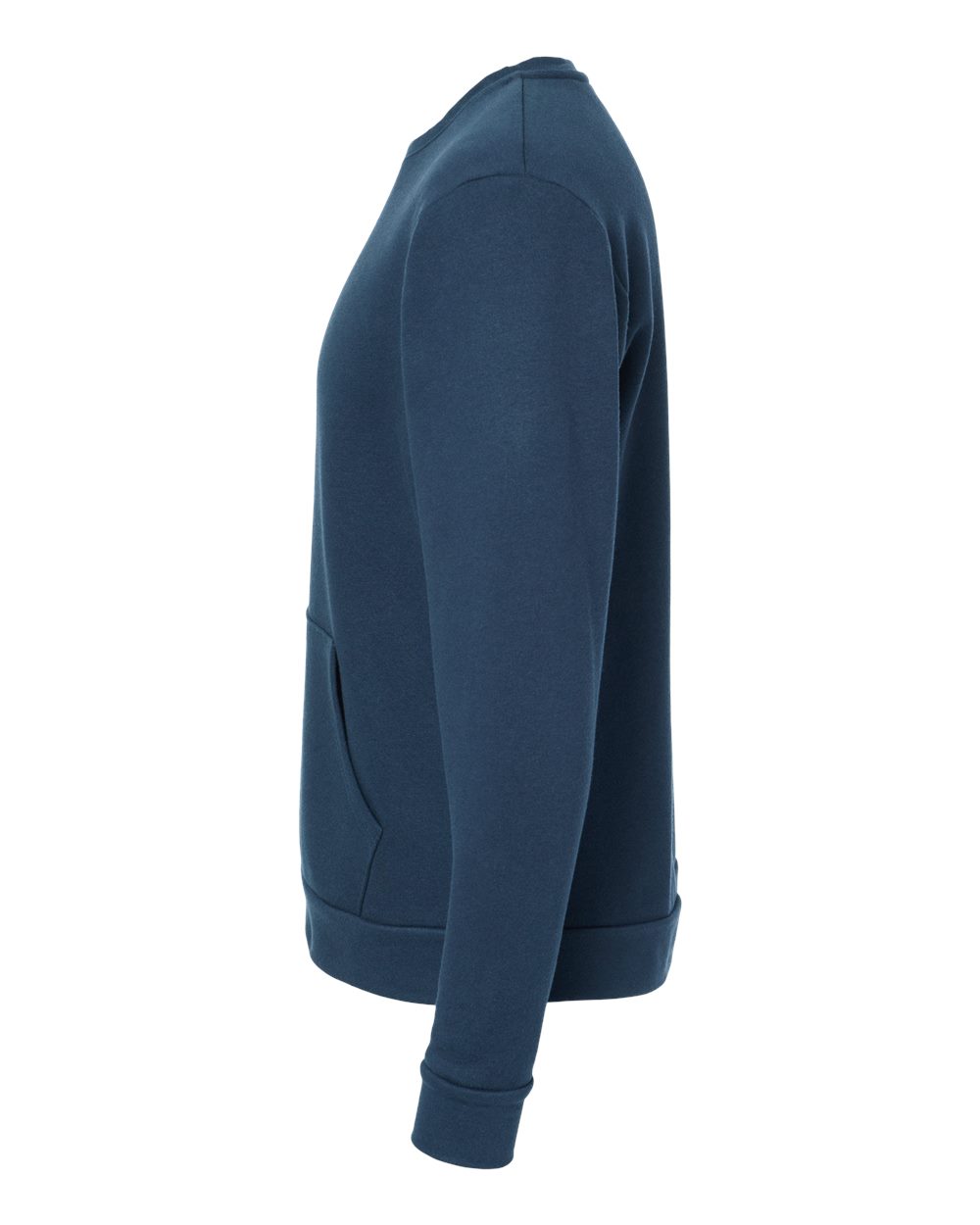 Left View of Midnight Navy Santa Barbara Pocket Crewneck Sweatshirt - 9001