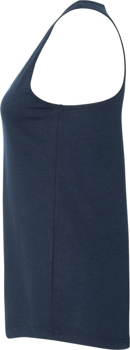 Left View of Midnight Navy Women’s Lightweight French Terry Racerback Tank - 6933