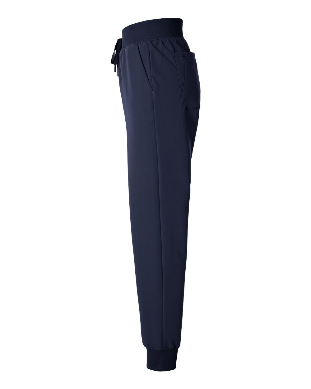 Left View of Midnight Navy Women's Silex Knit-Waist Scrub Joggers - Petite Sizes - W20003P