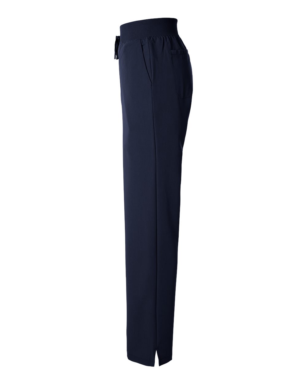 Left View of Midnight Navy Women's Xenos Essential Knit-Waist Scrub Pants - Petite Sizes - W20001P