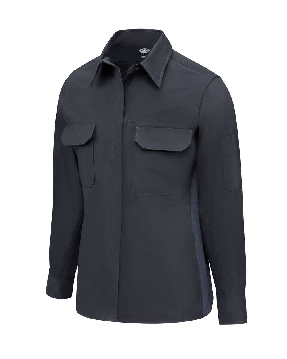 Left View of Midnight Women's Tactical Long Sleeve Shirt - FL94