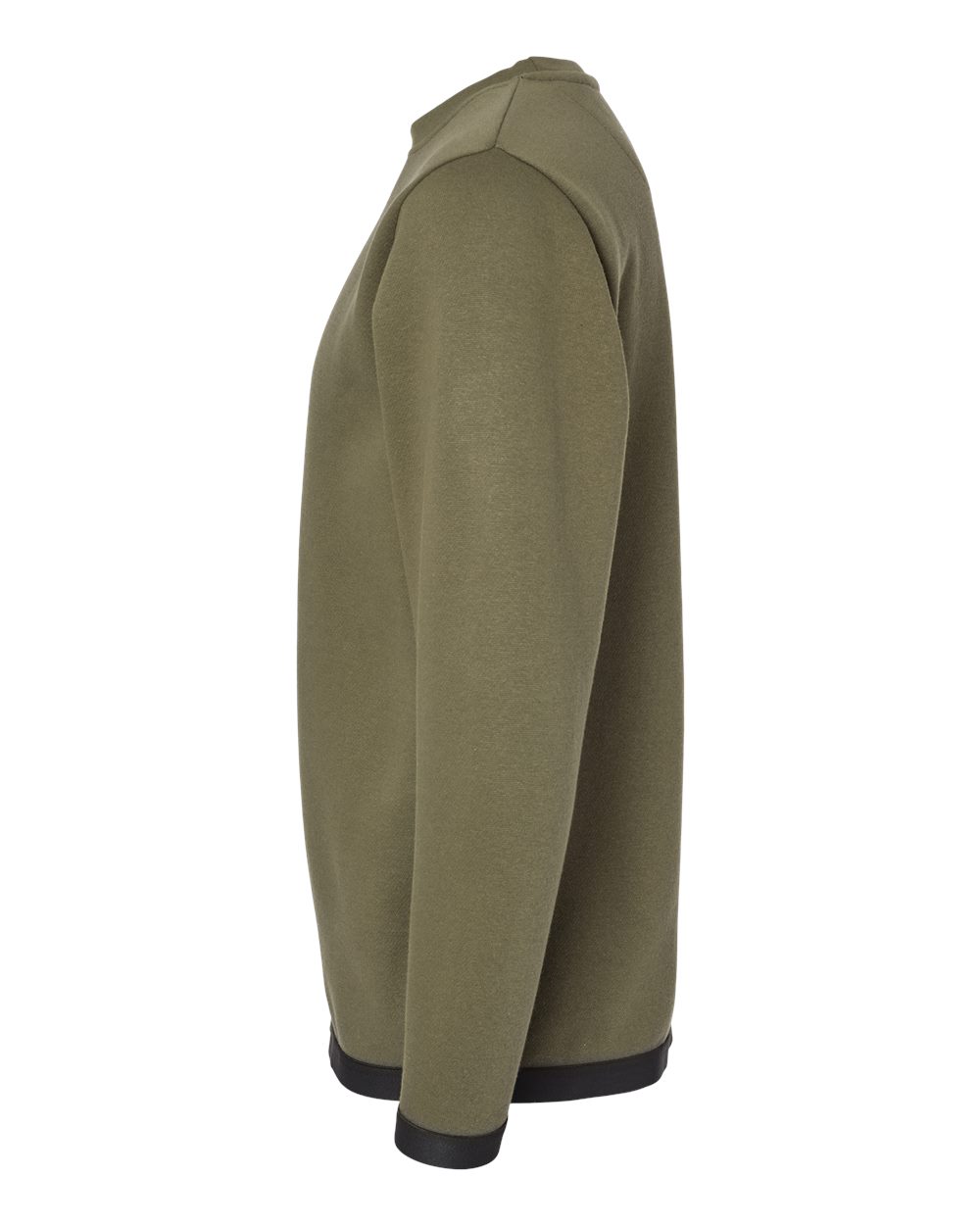 Left View of Military Green/ Black The Statement Fleece Crewneck Sweatshirt - 6789