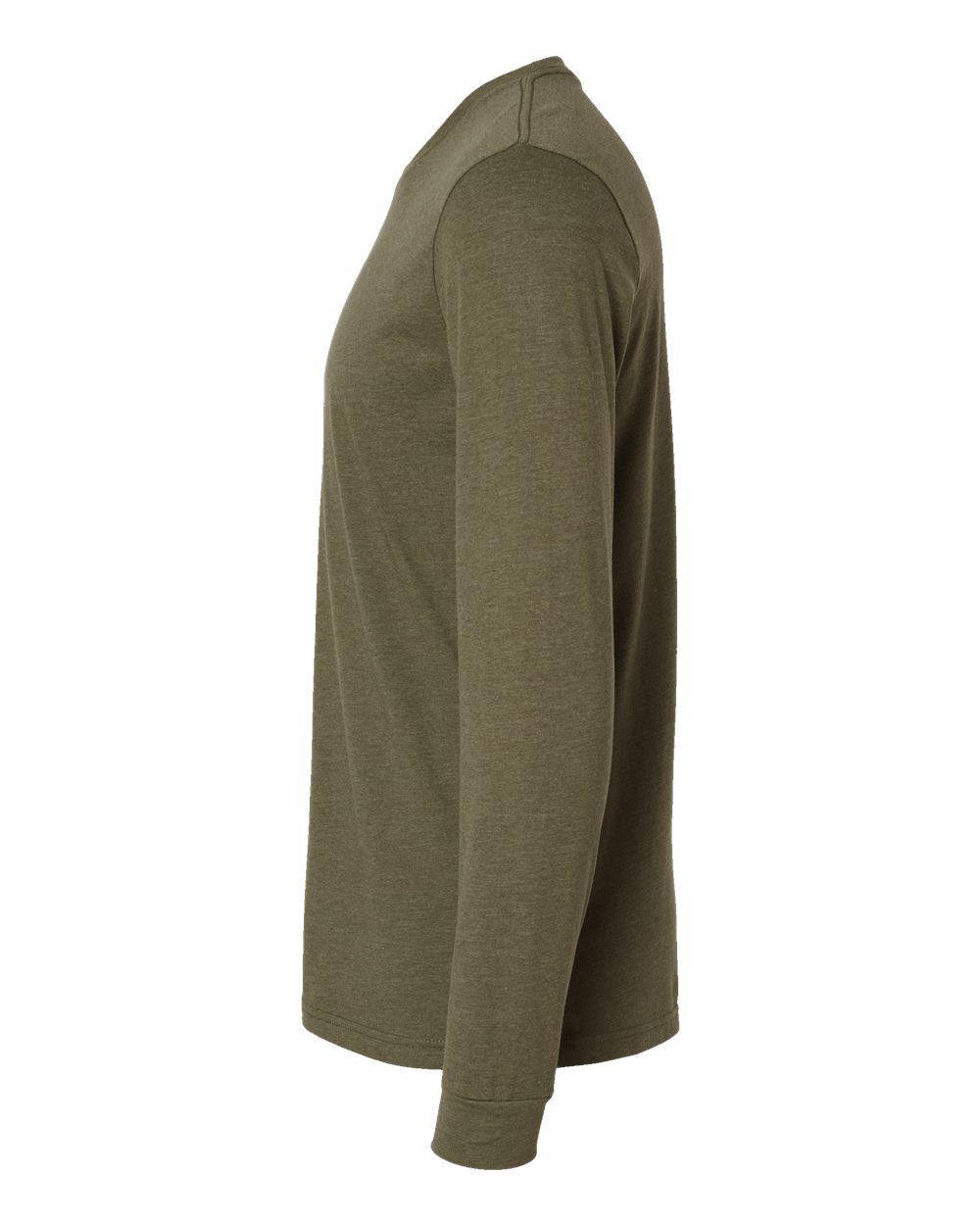 Left View of Military Green CVC Long Sleeve T-Shirt - 6211
