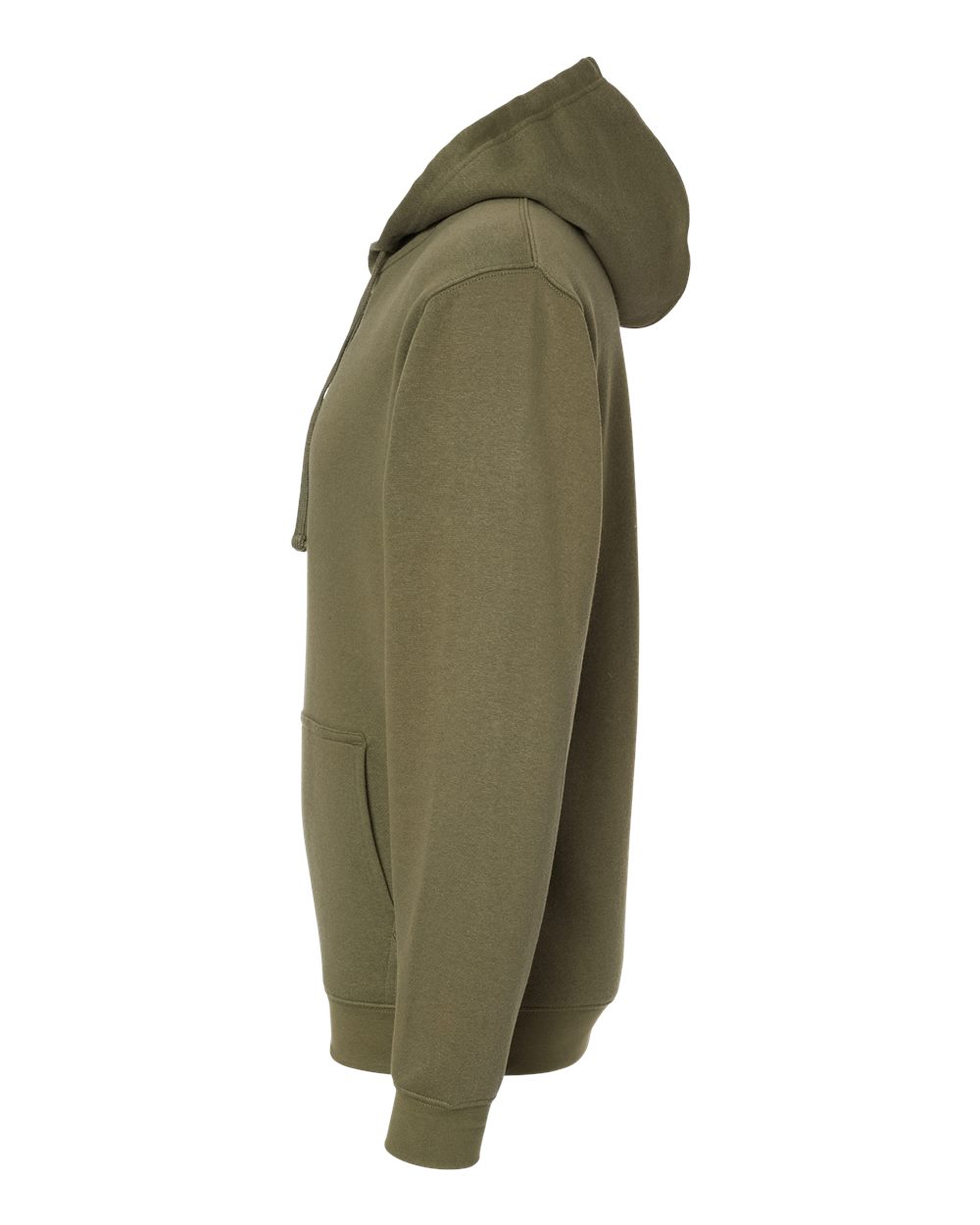 Left View of Military Green Elevated Fleece Basic Hoodie - 6926