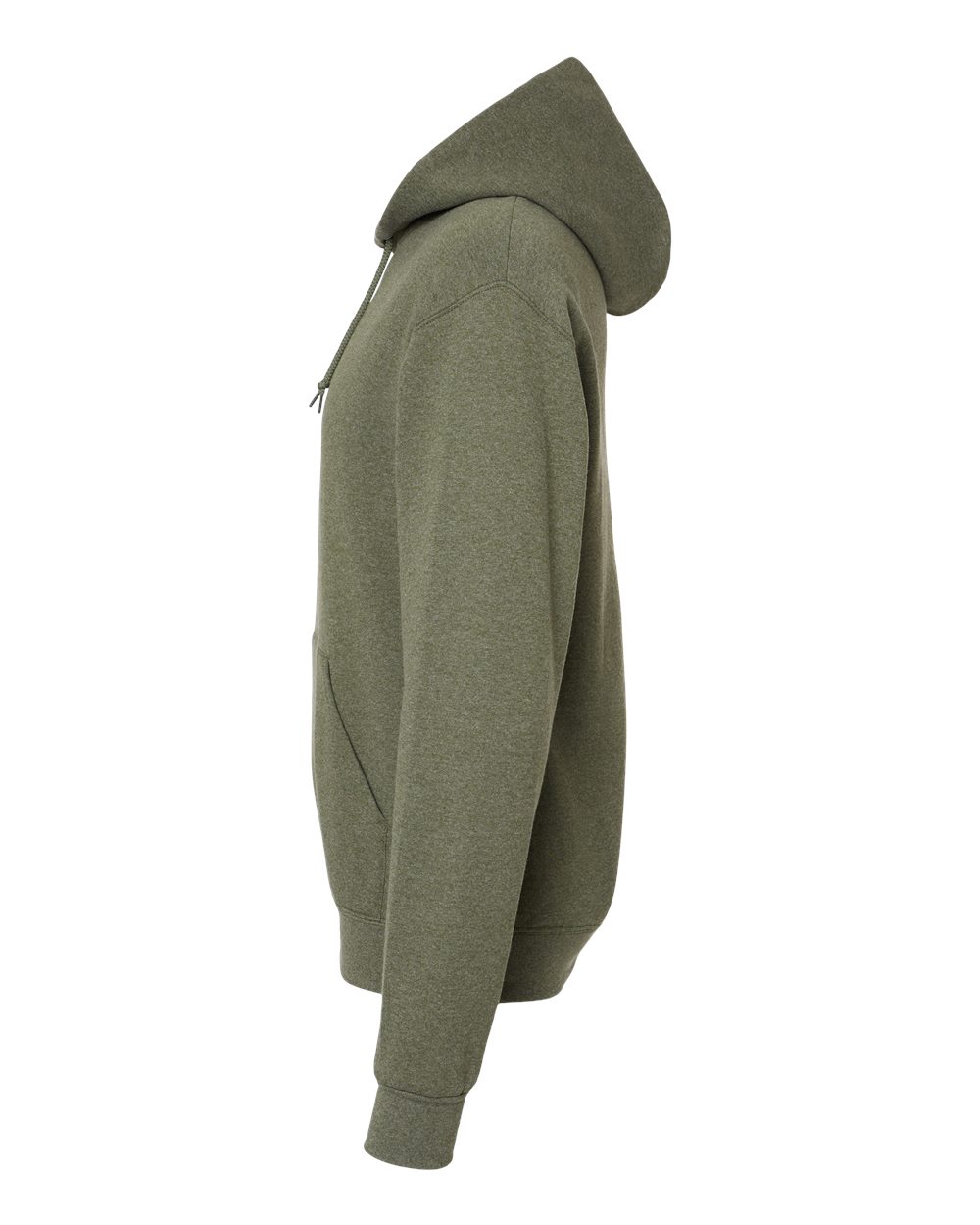 Left View of Military Green Heather NuBlend® Hooded Sweatshirt - 996MR