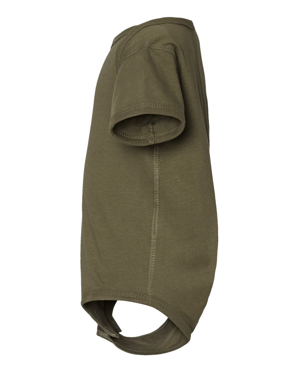 Left View of Military Green Infant Fine Jersey Bodysuit - 4424
