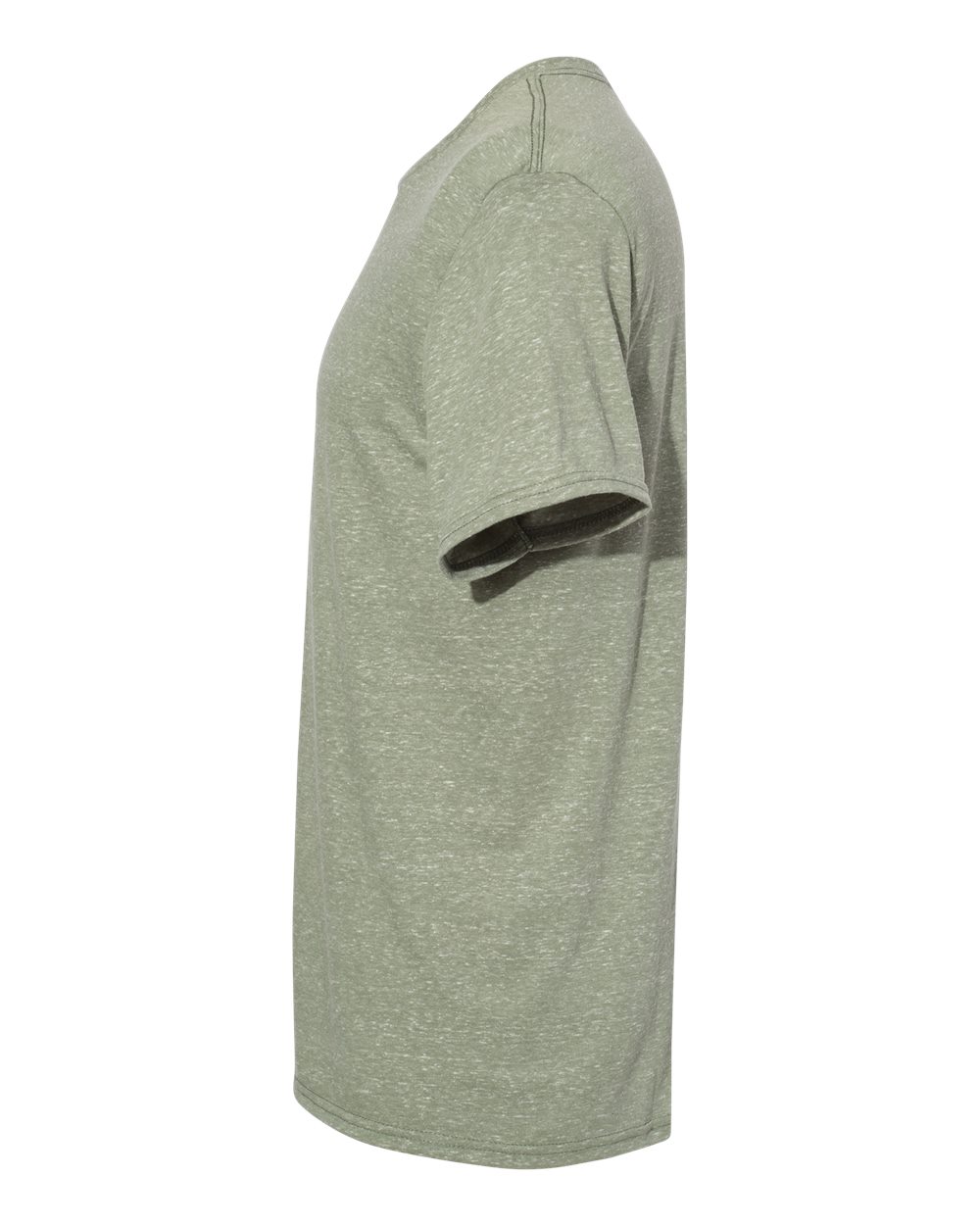 Left View of Military Green Snow Heather Jersey T-Shirt - 88MR
