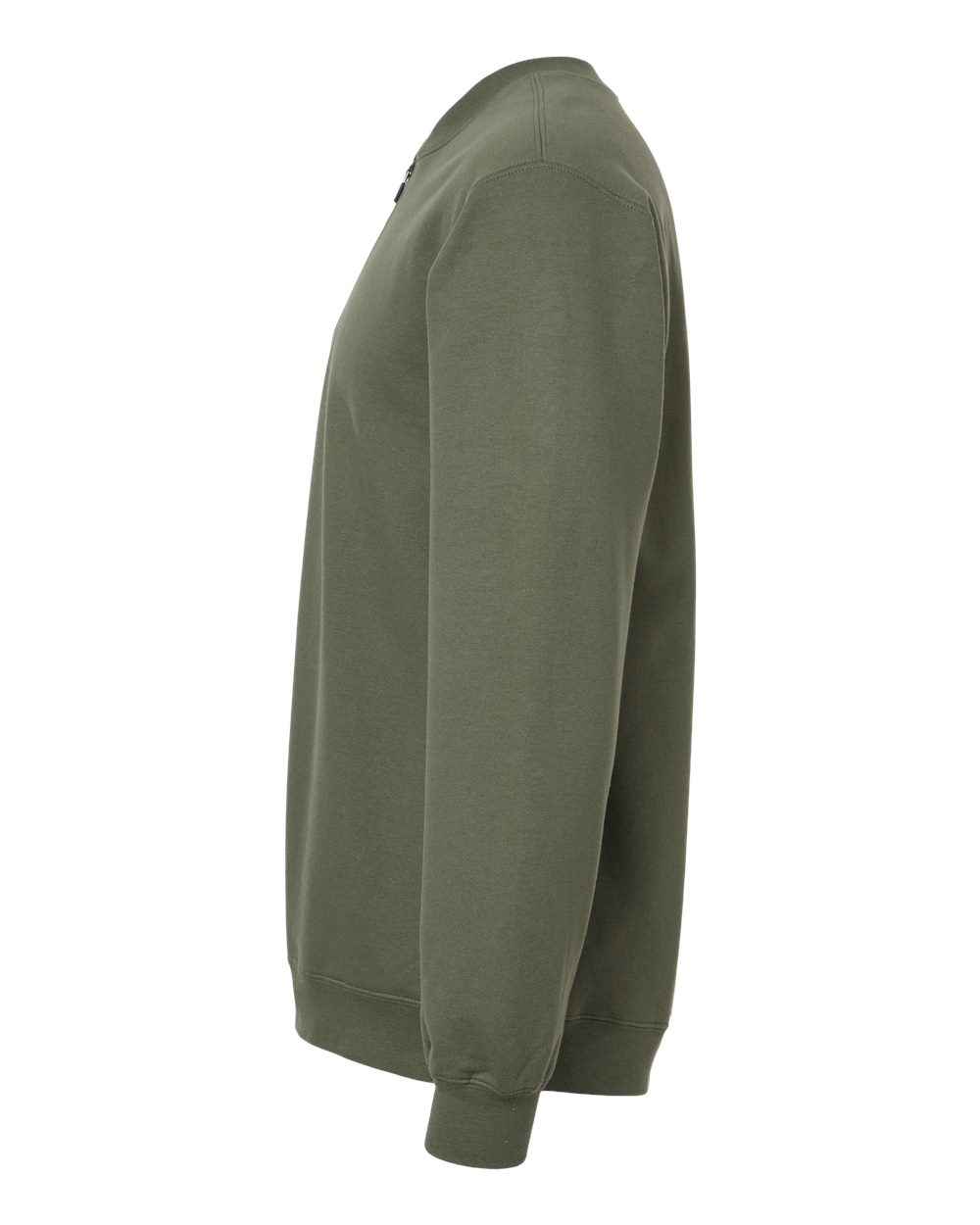 Left View of Military Green Softstyle® Midweight 1/4 Zip Sweatshirt - SF008