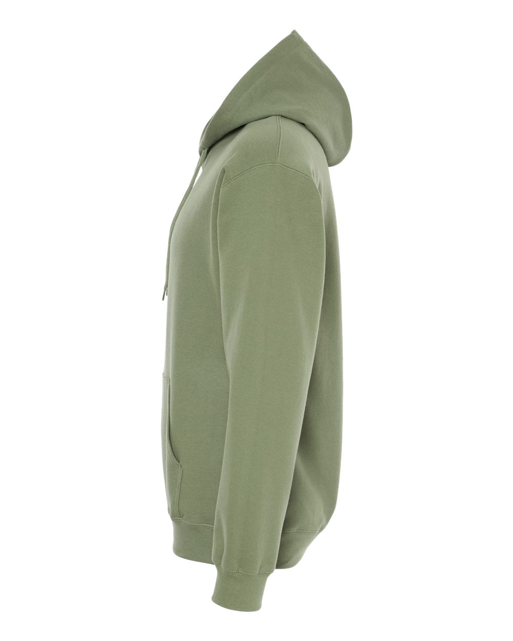 Left View of Military Green Softstyle® Midweight Hooded Sweatshirt - SF500