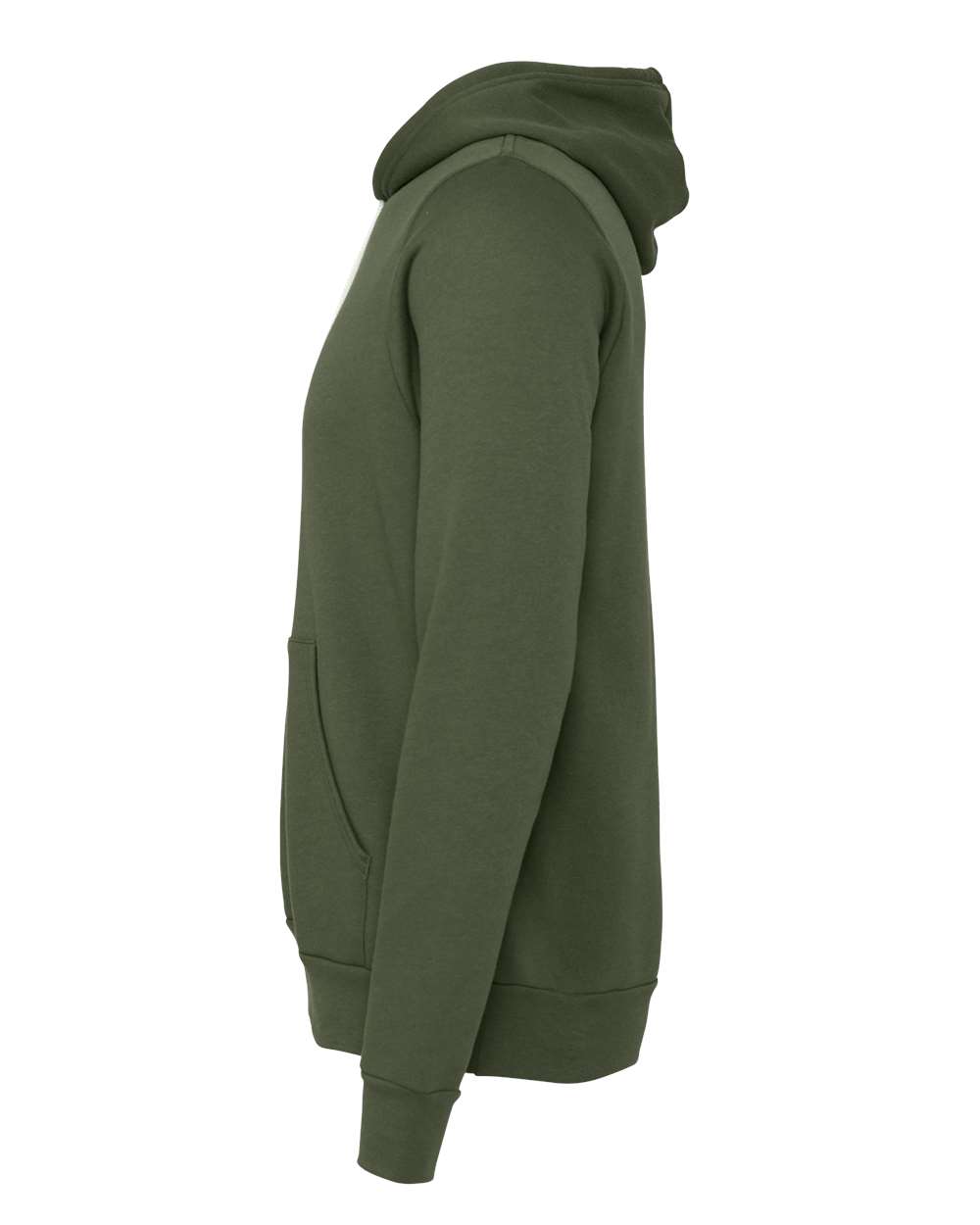 Left View of Military Green Sponge Fleece Hoodie - 3719
