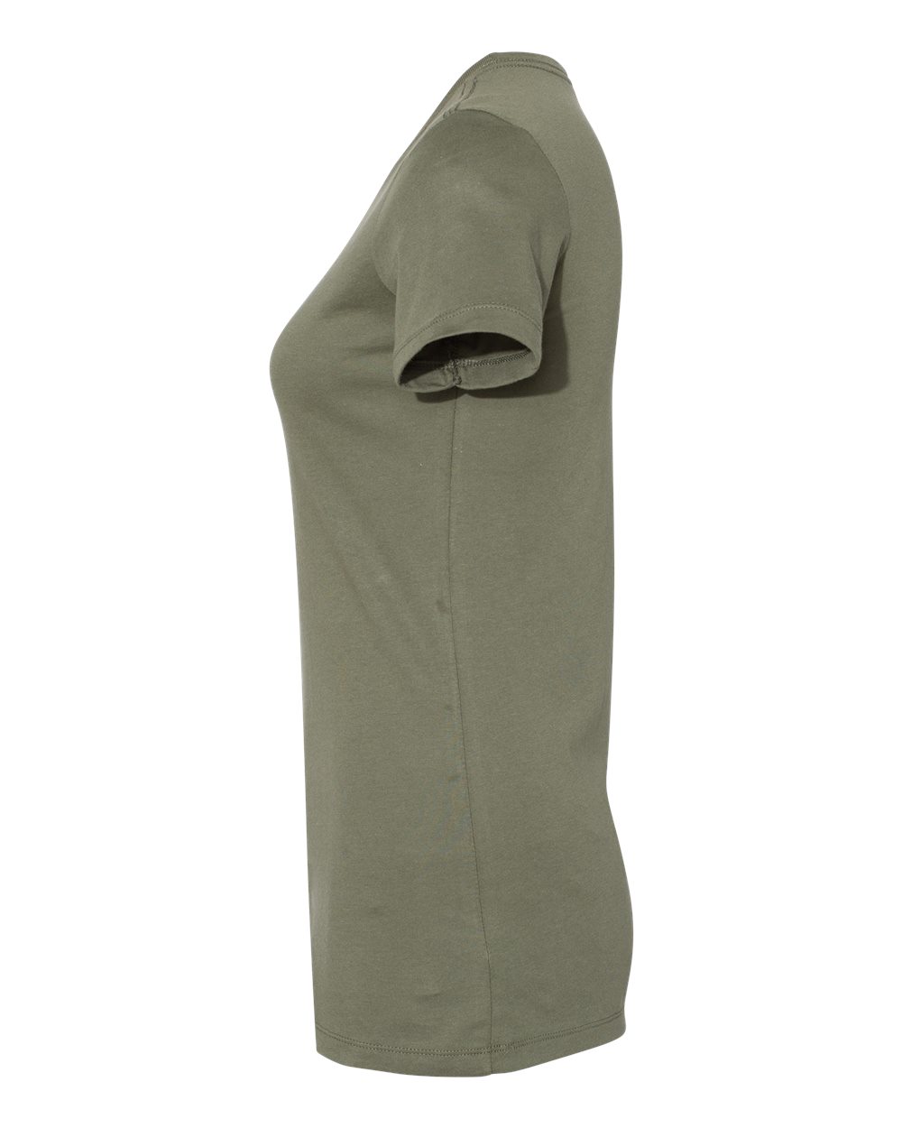 Left View of Military Green Women's Slim Fit Tee - 6004