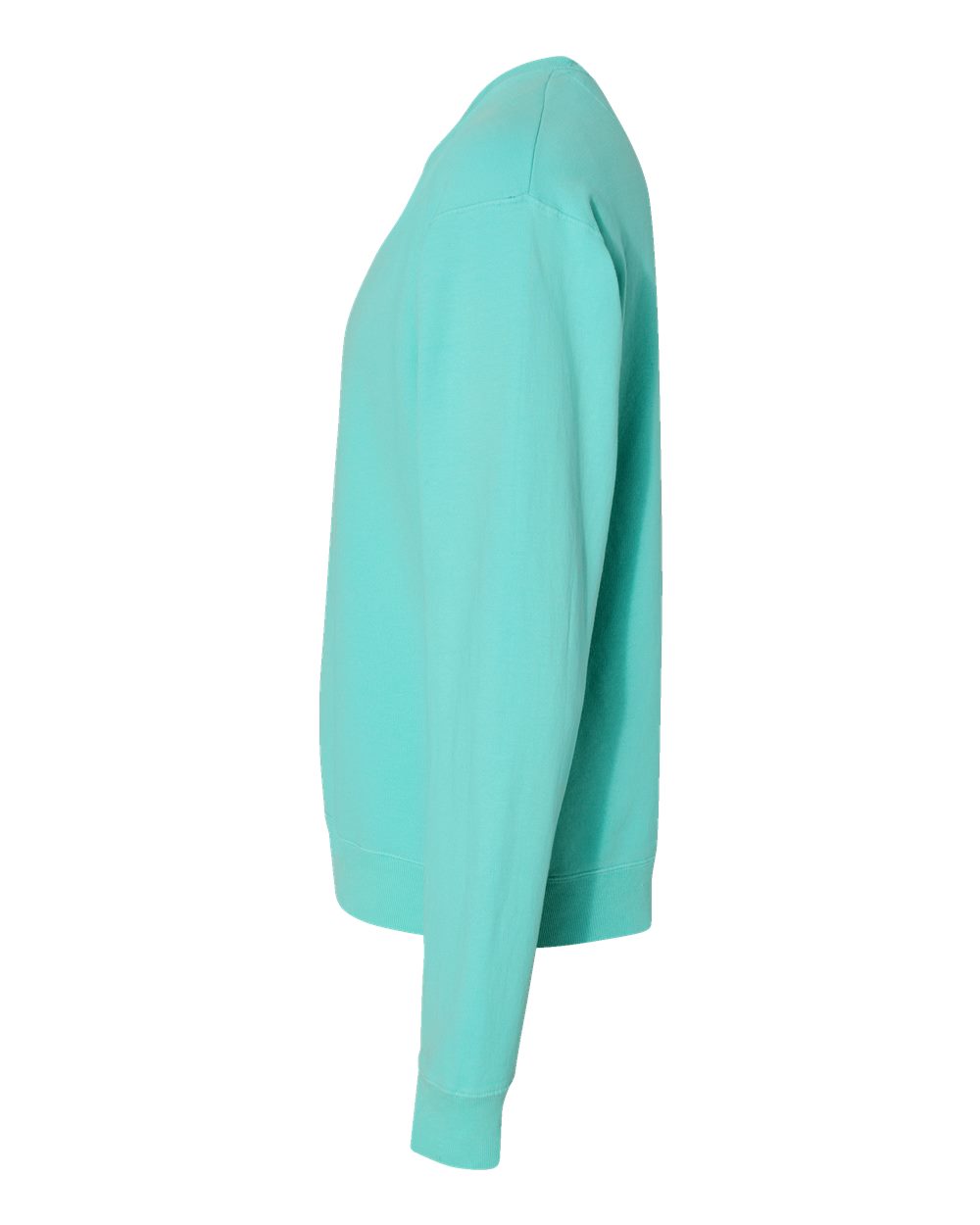 Left View of Mint Garment-Dyed Crewneck Sweatshirt - GDH400