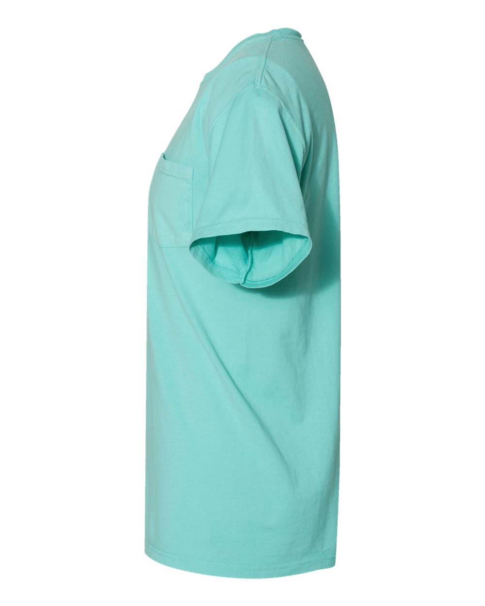 Left View of Mint Garment-Dyed Pocket T-Shirt - GDH150