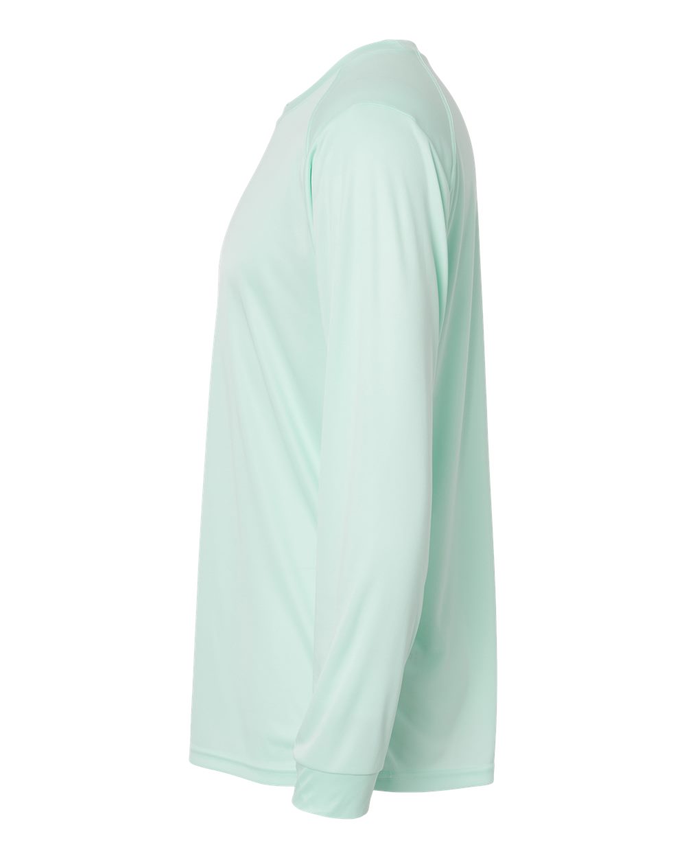 Left View of Mint Green Long Islander Performance Long Sleeve T-Shirt - 210