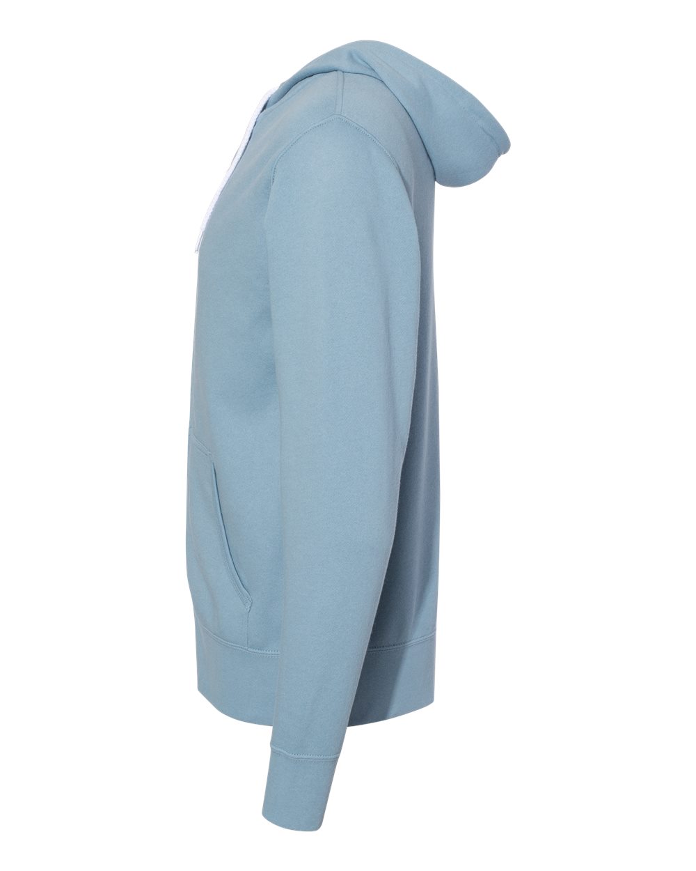 Left View of Misty Blue Lightweight Full-Zip Hooded Sweatshirt - AFX90UNZ