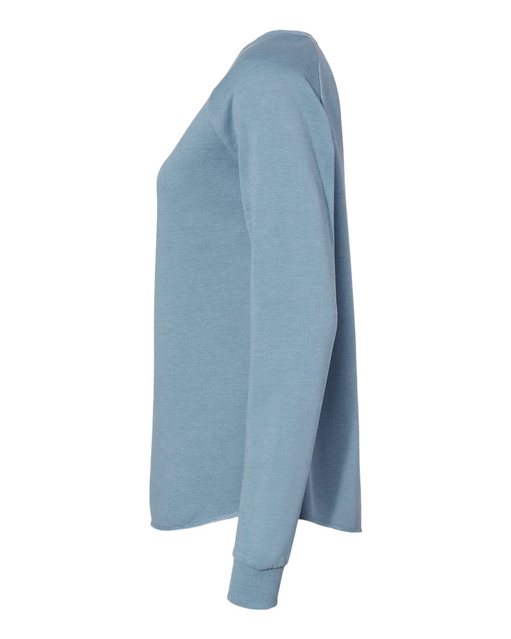 Left View of Misty Blue Women's California Wave Wash Crewneck Sweatshirt - PRM2000