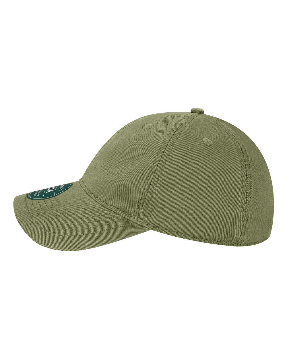 Left View of Moss Green Relaxed Twill Dad Hat - EZA