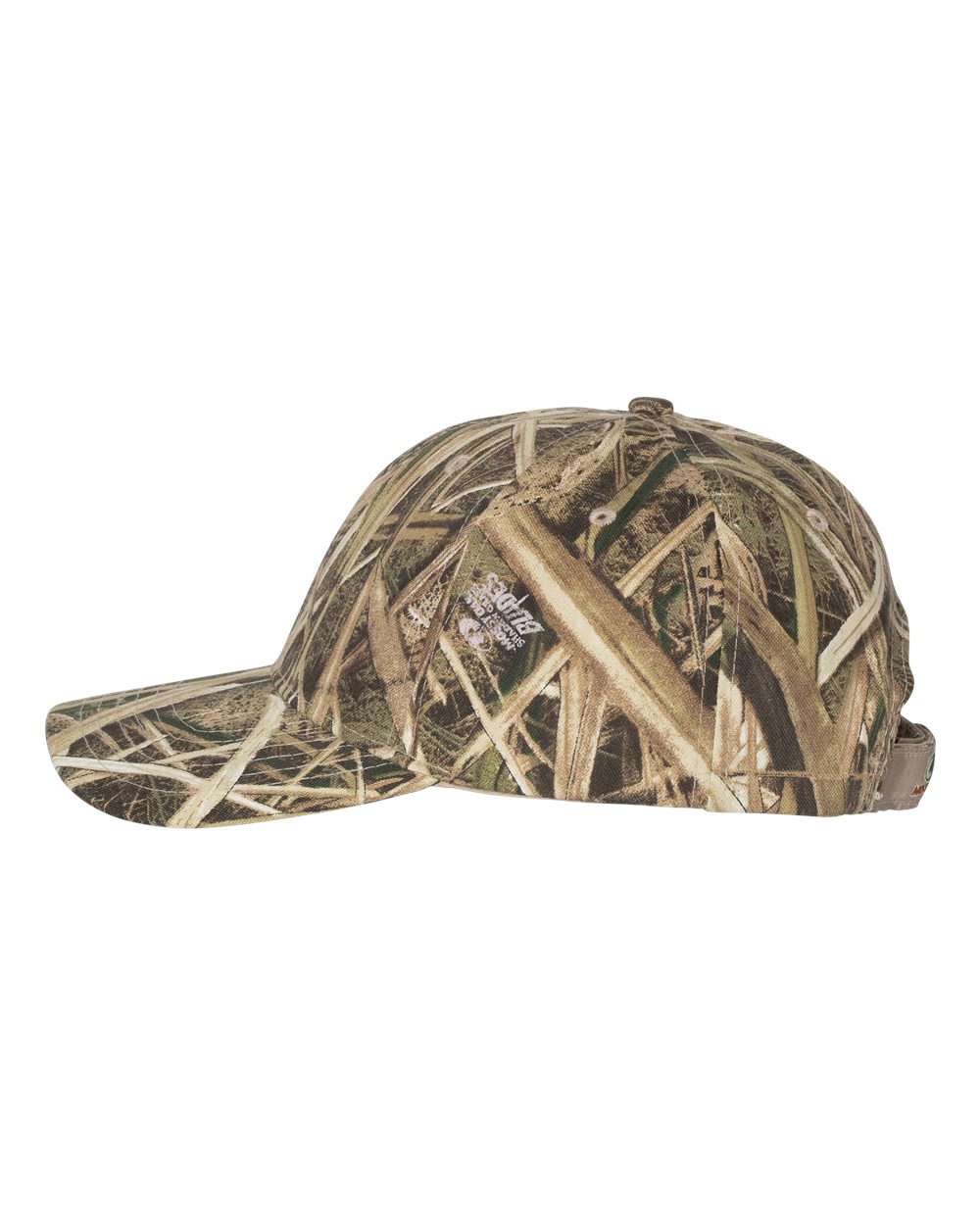 Left View of Mossy Oak Shadow Grass Licensed Camo Hook-and-Loop Cap - LC15V