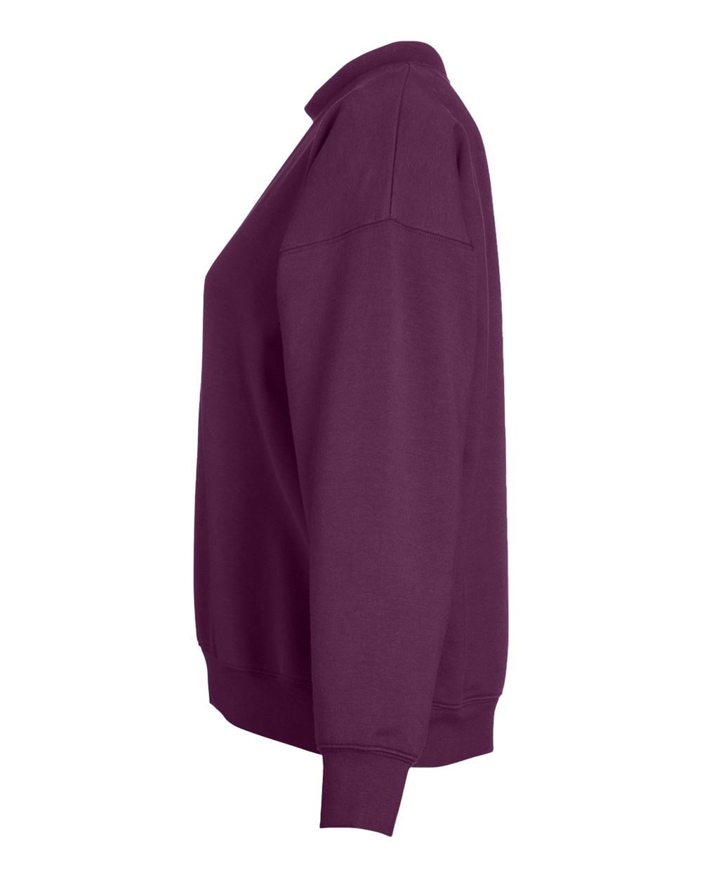 Left View of Mulberry Women's Vintage Oversized Crew Pullover - PDP6789