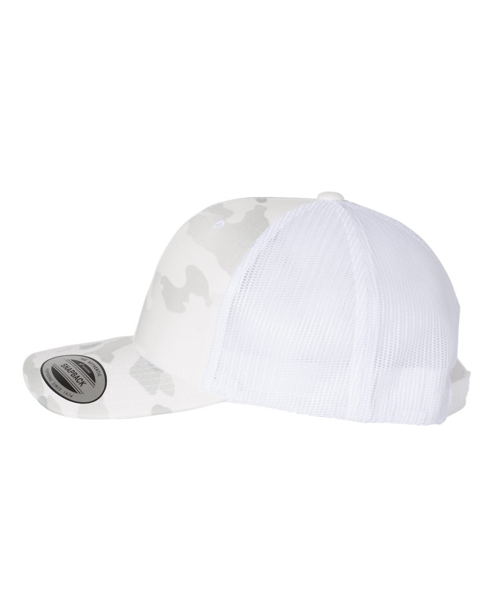 Left View of Multicam Alpine/ White Retro Trucker Cap - 6606