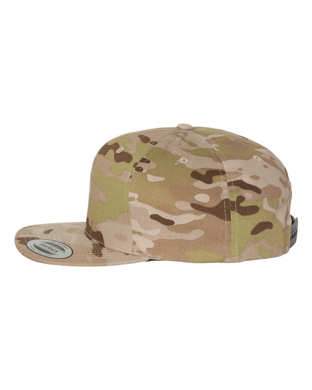Left View of Multicam Arid Premium Flat Bill Snapback Cap - 6089M