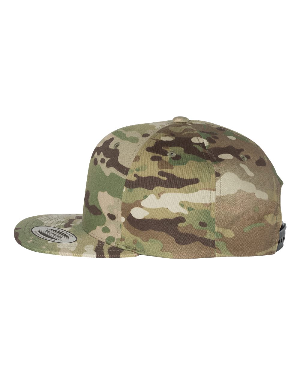 Left View of Multicam Green Premium Flat Bill Snapback Cap - 6089M