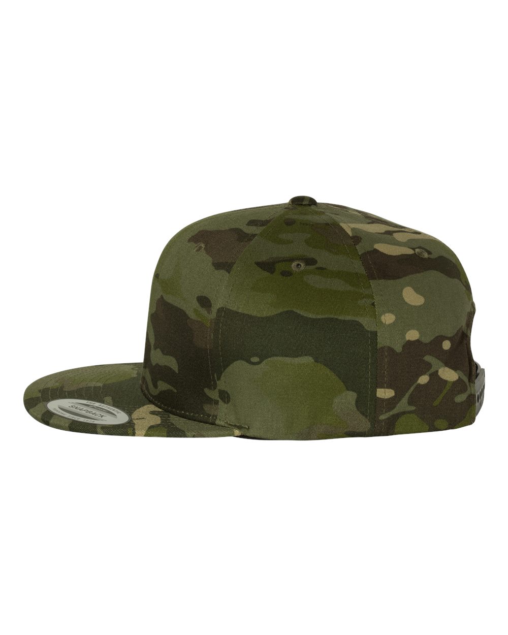 Left View of Multicam Tropic Premium Flat Bill Snapback Cap - 6089M