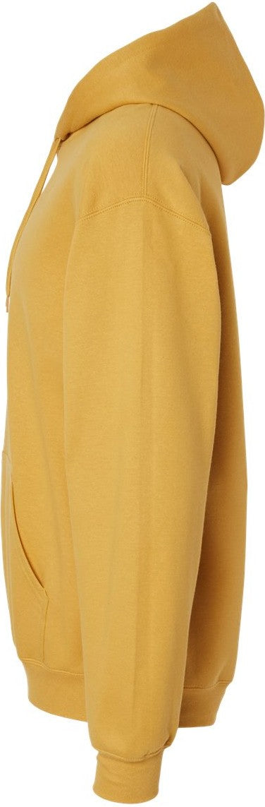 Left View of Mustard Softstyle® Midweight Hooded Sweatshirt - SF500