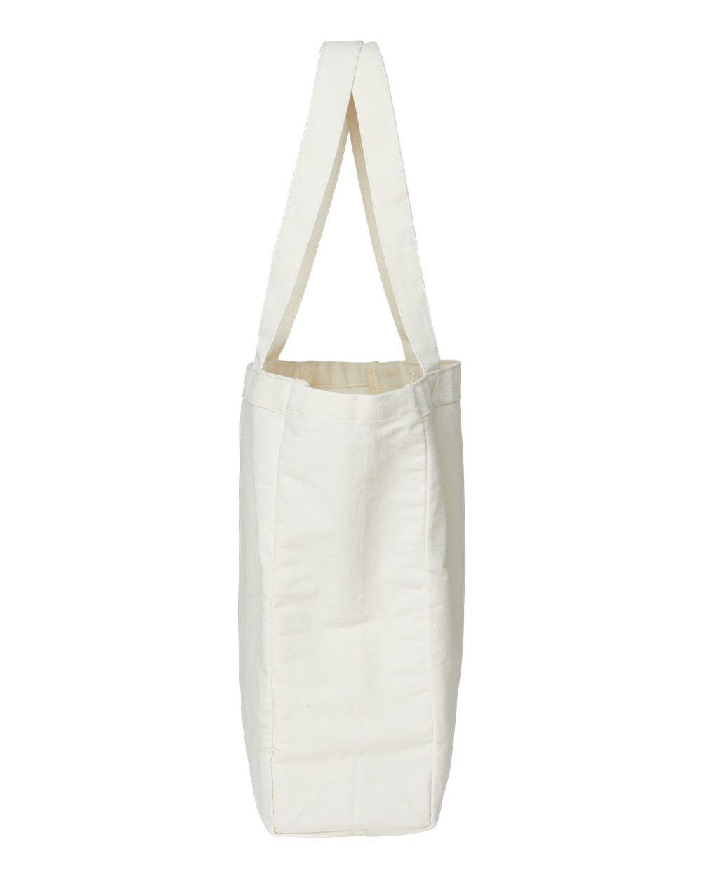 Left View of Natural Allison Cotton Canvas Tote - 9861