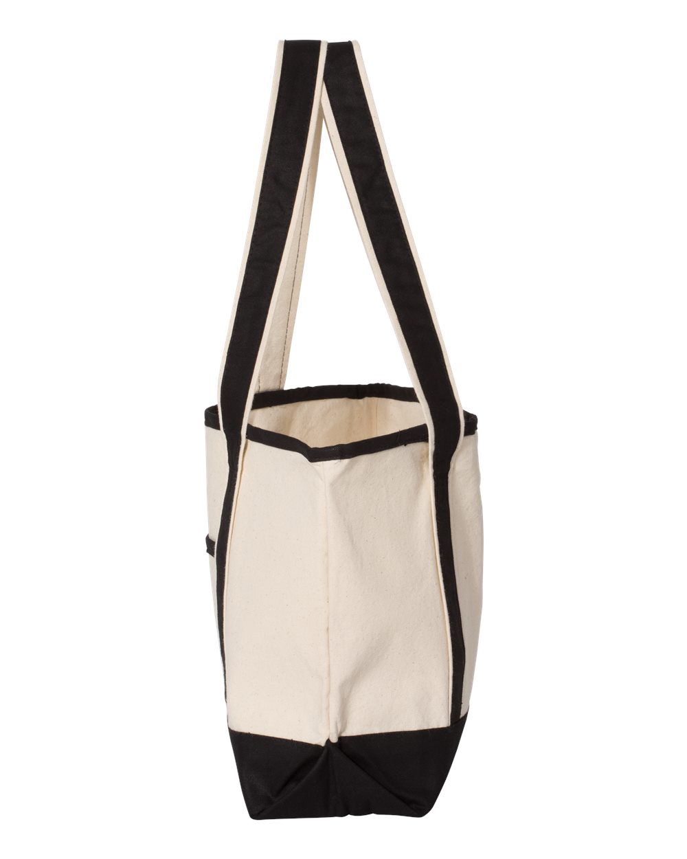 Left View of Natural/ Black 20L Small Deluxe Tote - Q125800
