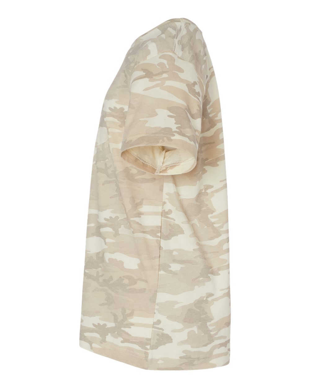 Left View of Natural Camo Youth Fine Jersey Tee - 6101