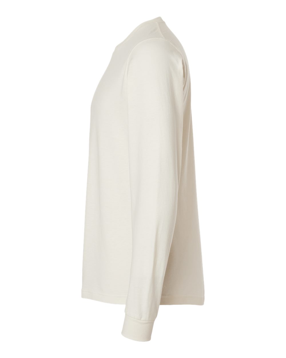 Left View of Natural Fine Jersey Long Sleeve T-Shirt - 202LS