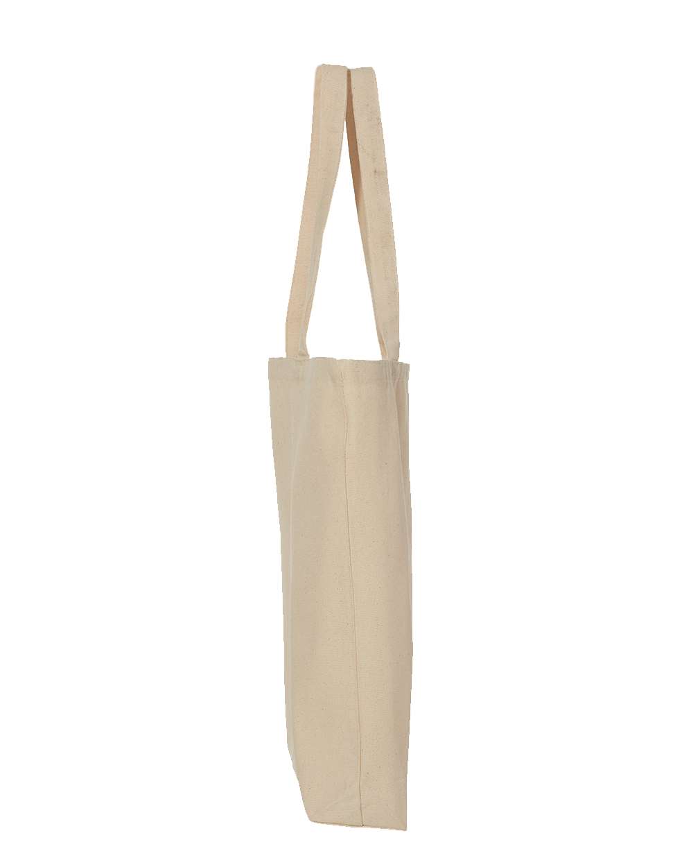 Left View of Natural Gusseted Tote - OAD106