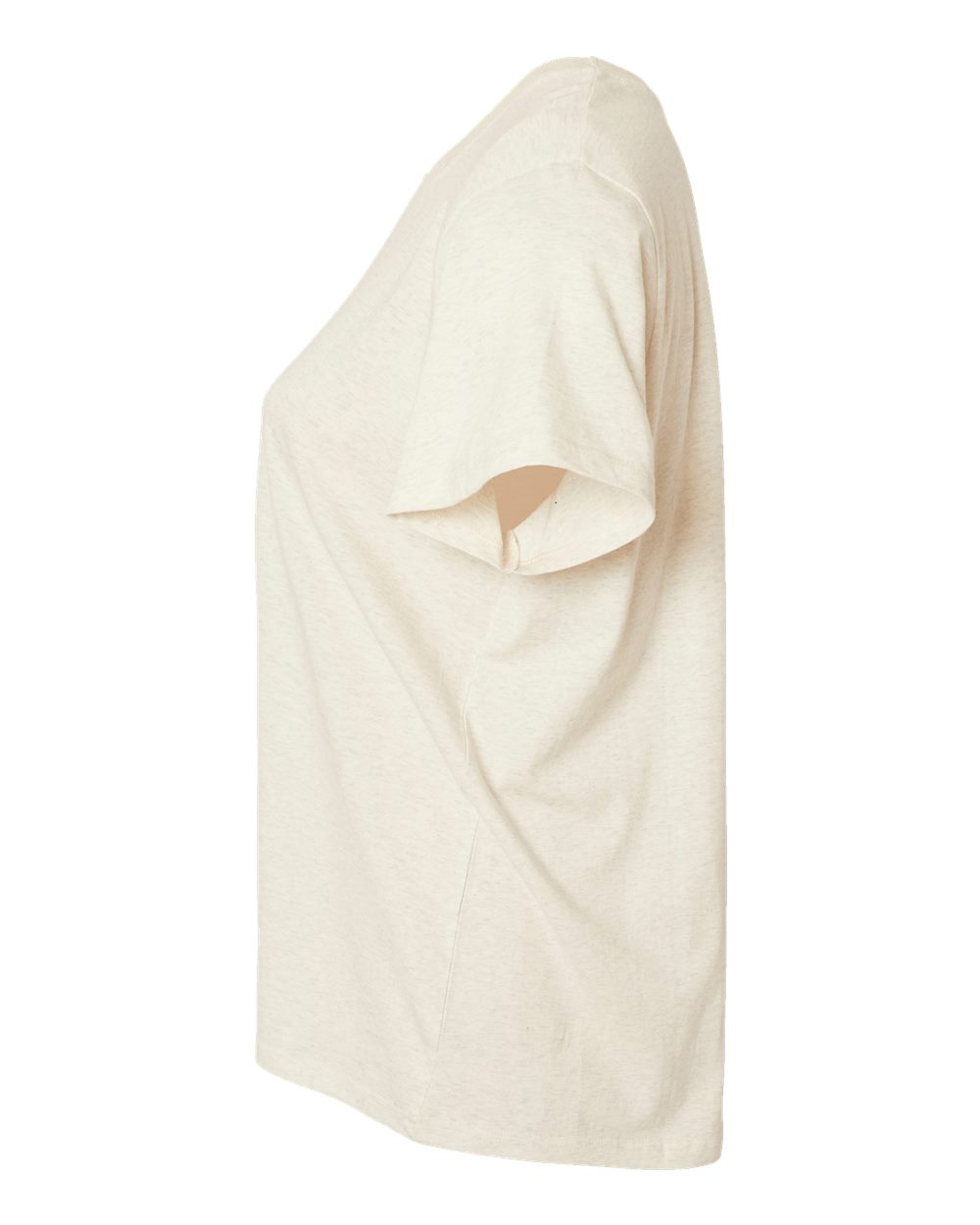 Left View of Natural Heather Curvy Collection Women's Fine Jersey Tee - 3816