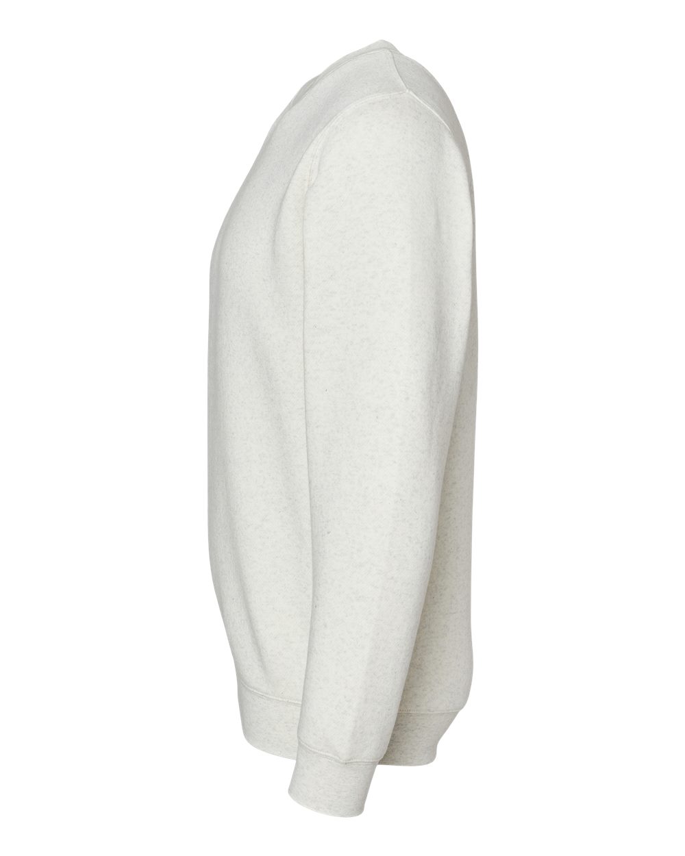Left View of Natural Heather Elevated Fleece Crewneck Sweatshirt - 6925