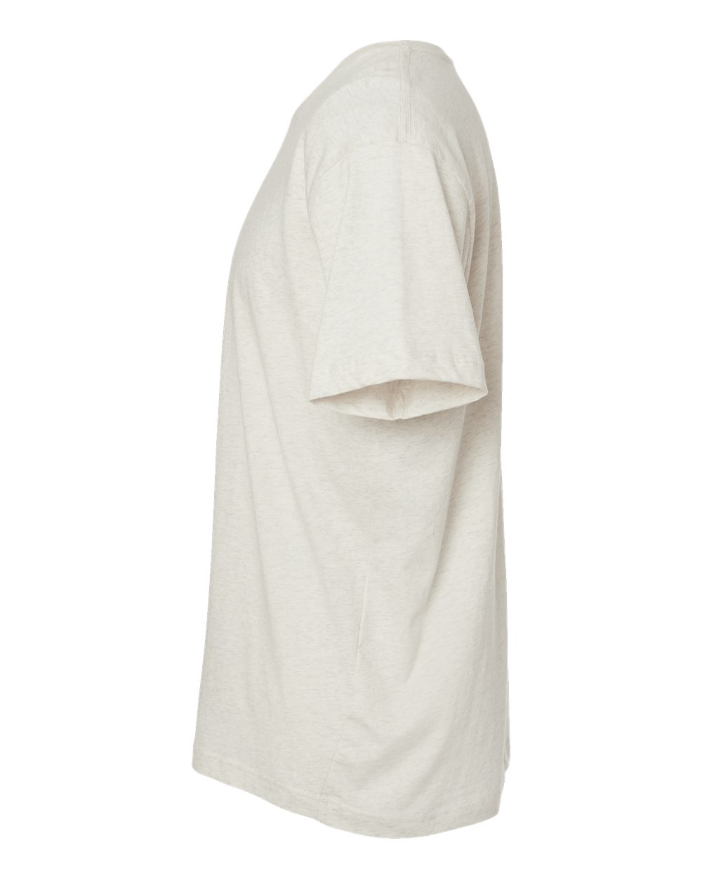 Left View of Natural Heather Fine Jersey Tee - 6901