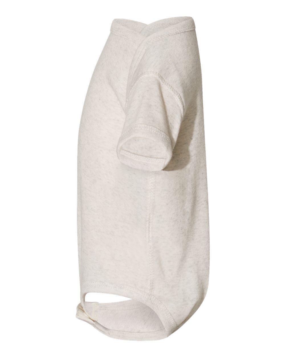 Left View of Natural Heather Infant Baby Rib Bodysuit - 4400