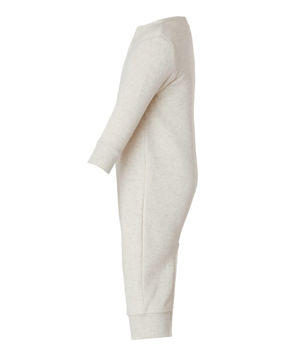 Left View of Natural Heather Infant Fleece One-Piece - 4447