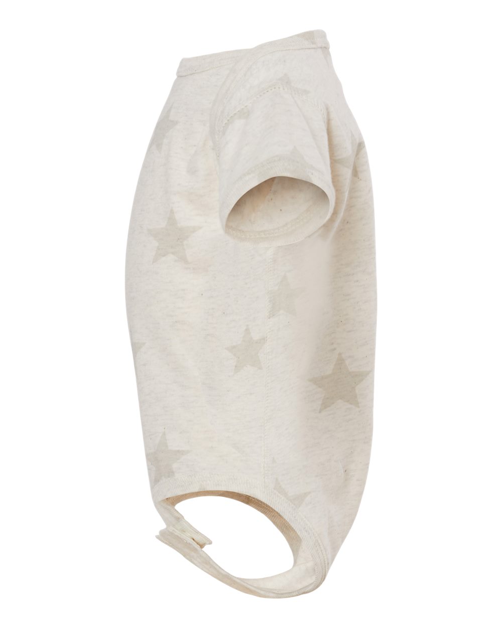 Left View of Natural Heather Star Infant Star Print Bodysuit - 4329