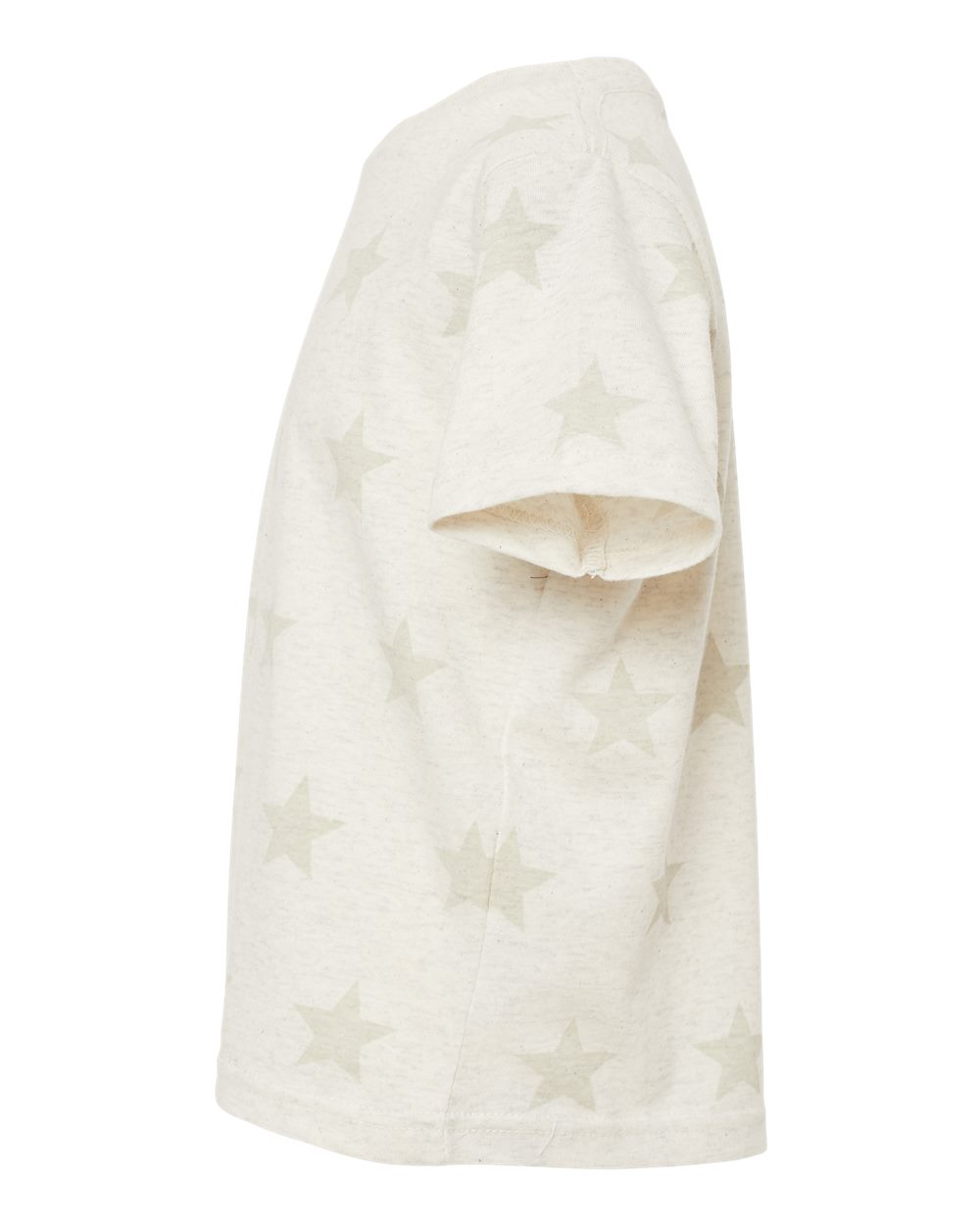 Left View of Natural Heather Star Toddler Star Print Tee - 3029