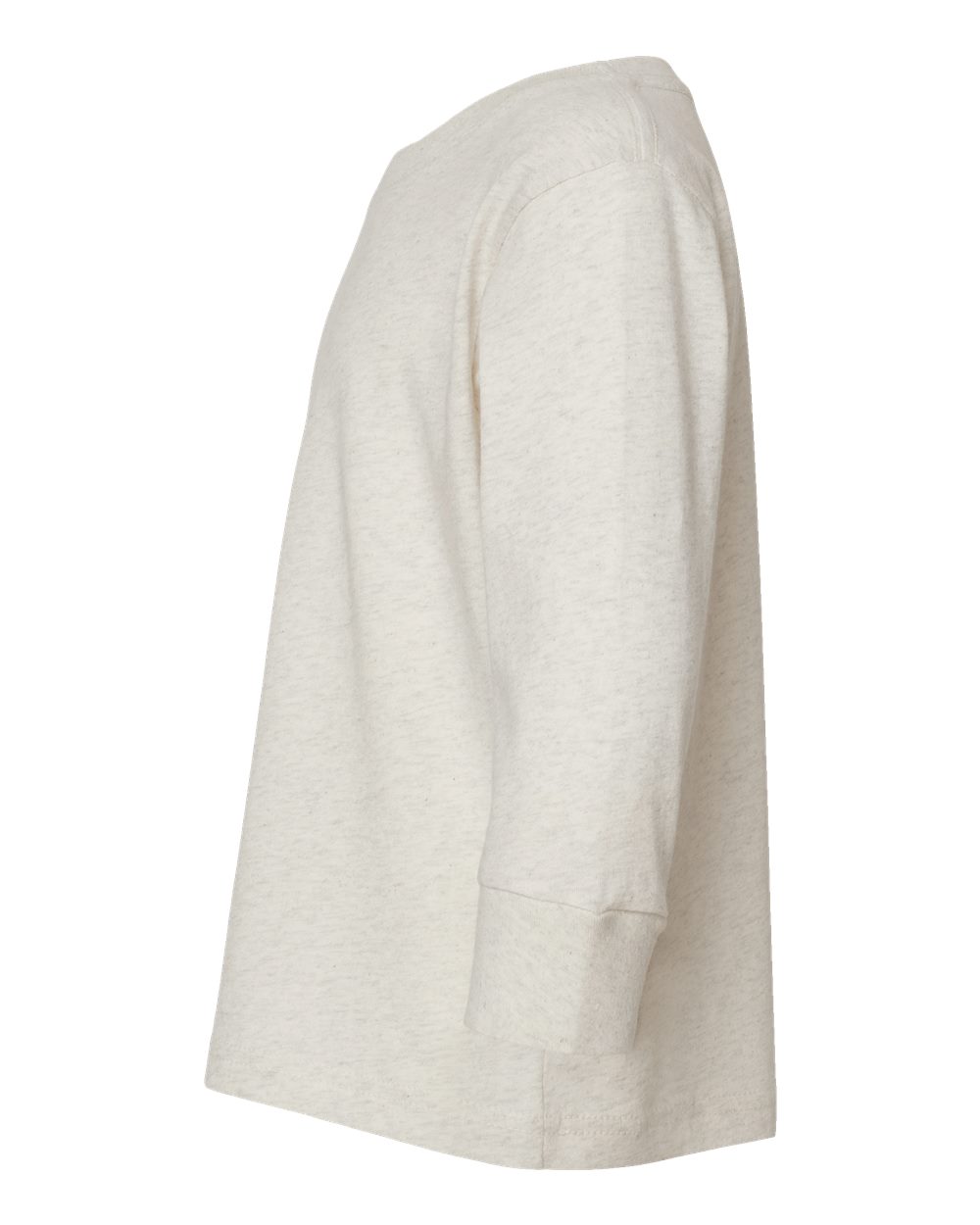 Left View of Natural Heather Toddler Fine Jersey Long Sleeve Tee - 3302