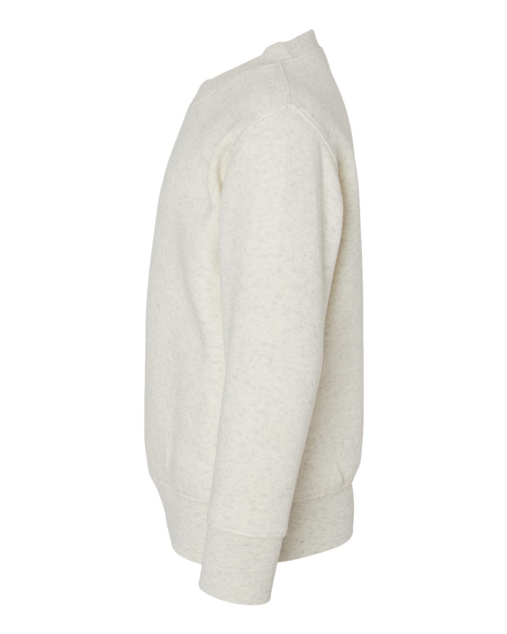 Left View of Natural Heather Toddler Fleece Crewneck Sweatshirt - 3317