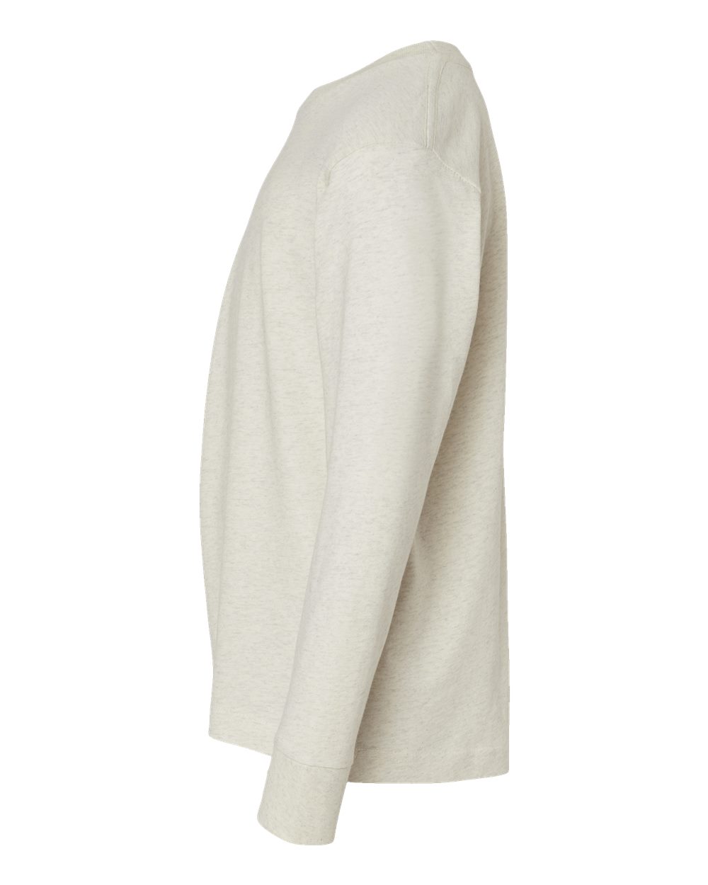 Left View of Natural Heather Youth Fine Jersey Long Sleeve Tee - 6201